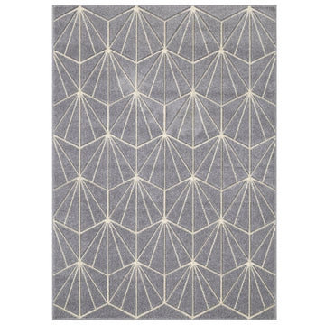 Portland 750 N Modern Geometric Carved Durable Short Pile Grey/Cream Rug-Melrose-Rug Love - The Most Loved Rug Store